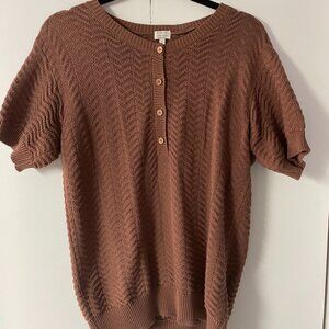 Simple Folk 100% Organic Cotton Wave Knit Sweater L